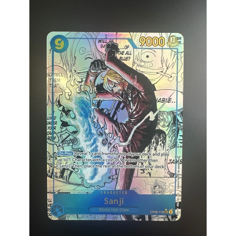 One Piece Card Game Sanji OP06-119 SEC Manga Alternate Art Wings of the Captain
